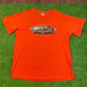 Fruit of the Loom XL Orange Bristol Tennessee Motor Speedway Racing T-Shirt 2007